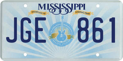 MS license plate JGE861