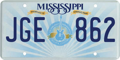 MS license plate JGE862