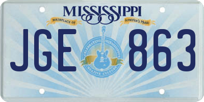 MS license plate JGE863