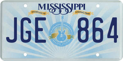 MS license plate JGE864