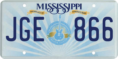 MS license plate JGE866