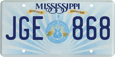 MS license plate JGE868
