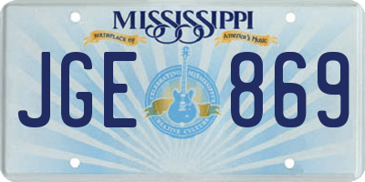 MS license plate JGE869