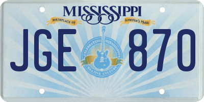 MS license plate JGE870