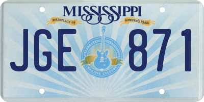 MS license plate JGE871