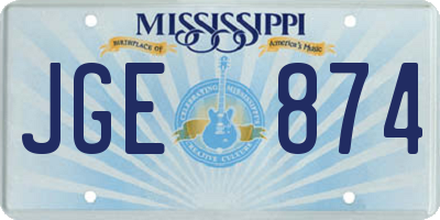 MS license plate JGE874