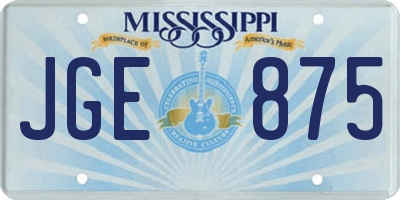 MS license plate JGE875