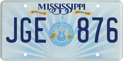 MS license plate JGE876