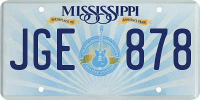 MS license plate JGE878