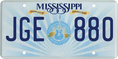 MS license plate JGE880