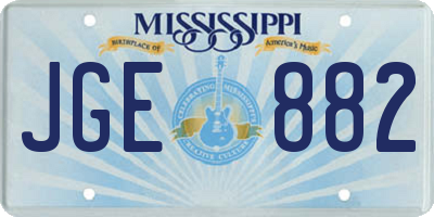 MS license plate JGE882