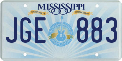 MS license plate JGE883