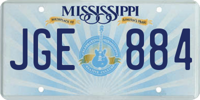 MS license plate JGE884