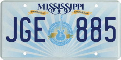 MS license plate JGE885