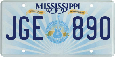 MS license plate JGE890