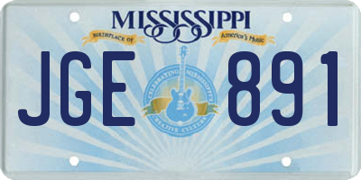 MS license plate JGE891