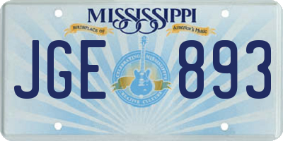 MS license plate JGE893