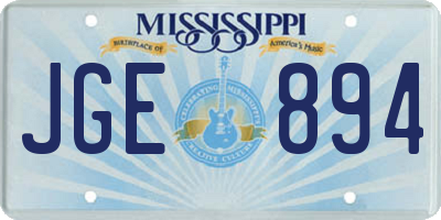 MS license plate JGE894