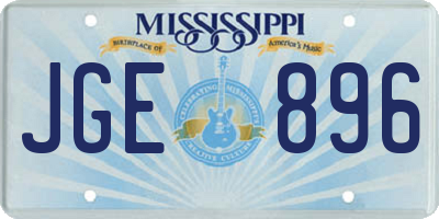MS license plate JGE896