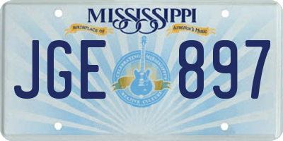 MS license plate JGE897