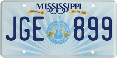 MS license plate JGE899