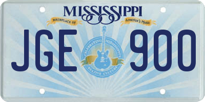 MS license plate JGE900