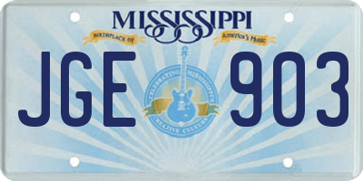 MS license plate JGE903