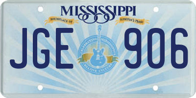 MS license plate JGE906