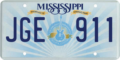 MS license plate JGE911