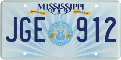 MS license plate JGE912