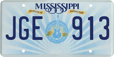 MS license plate JGE913