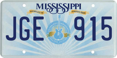 MS license plate JGE915