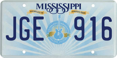 MS license plate JGE916