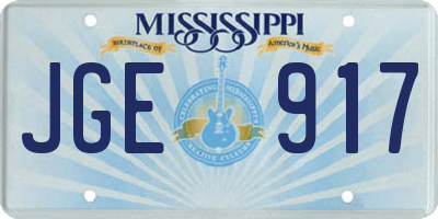 MS license plate JGE917