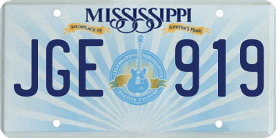 MS license plate JGE919