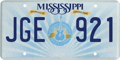 MS license plate JGE921
