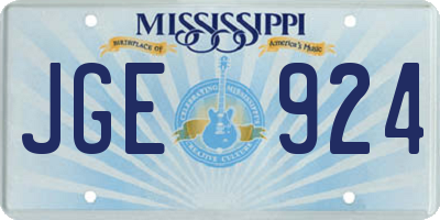 MS license plate JGE924