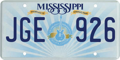 MS license plate JGE926