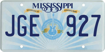 MS license plate JGE927