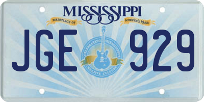 MS license plate JGE929