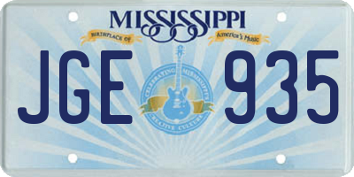 MS license plate JGE935