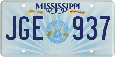 MS license plate JGE937