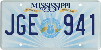 MS license plate JGE941