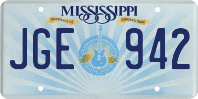 MS license plate JGE942