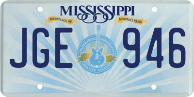 MS license plate JGE946
