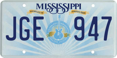 MS license plate JGE947