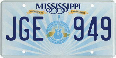 MS license plate JGE949