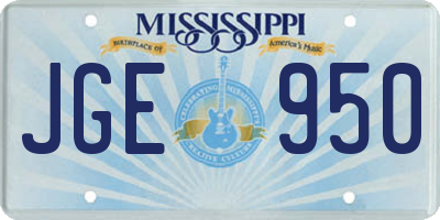 MS license plate JGE950