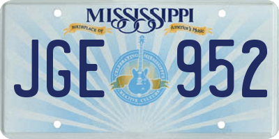 MS license plate JGE952