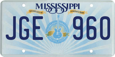 MS license plate JGE960